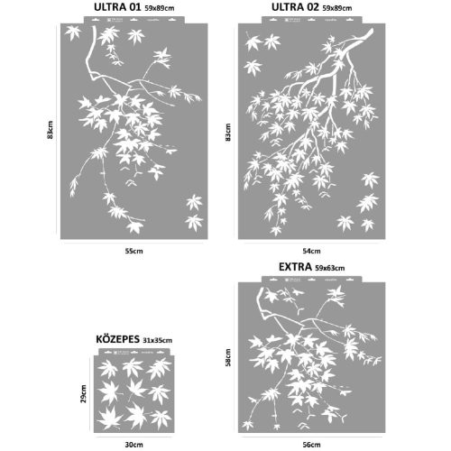 Tóth Margit Japán juhar stencil - Festő - 31x35 cm közepes