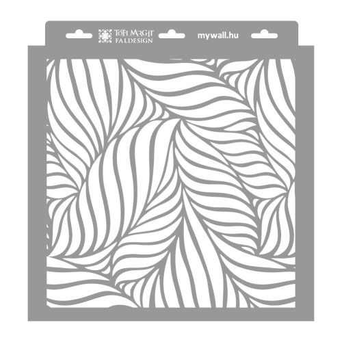 Tóth Margit Op-Art levél stencil - Festő - 31x35 cm közepes