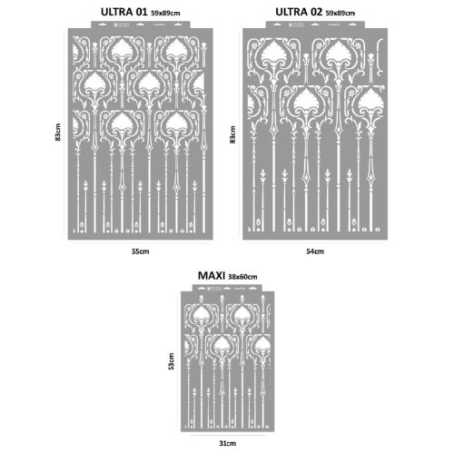 Tóth Margit Viktoriánus bordűr stencil - Festő - 38x60 cm maxi