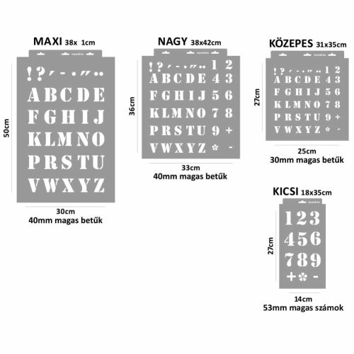 Alphabet 02 painting stencil - 31x35 cm