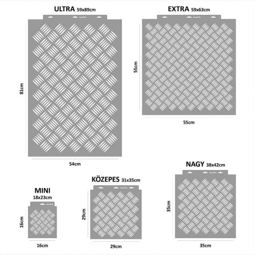 Acél mintázat 01 stencil - 3D - 31x35 cm közepes