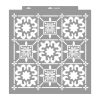 African tiles painting stencil - 59x63 cm