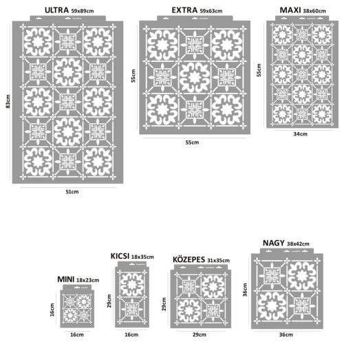 African tiles painting stencil - 59x63 cm