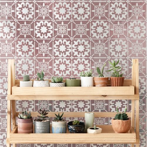 African tiles painting stencil - 38x60 cm