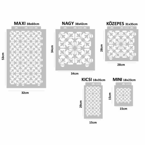 Akantusz 02 stencil - 3D - 31x35 cm közepes