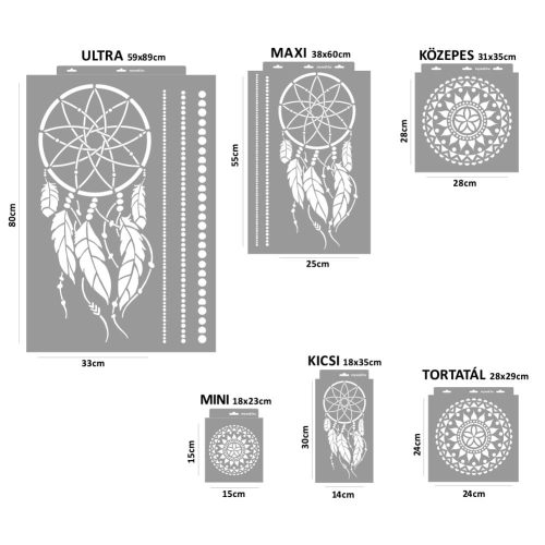 Álomfogó stencil - 3D - 59x89 cm ultra
