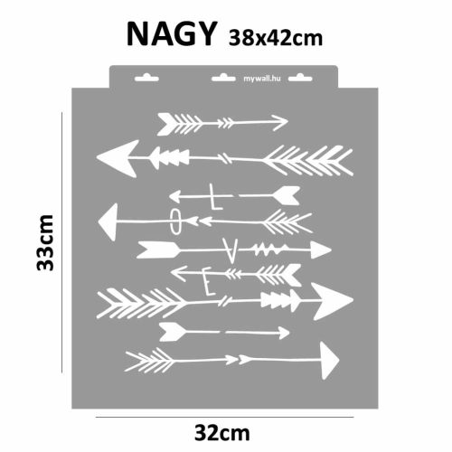Ámor nyilai stencil - 3D - 38x42 cm nagy