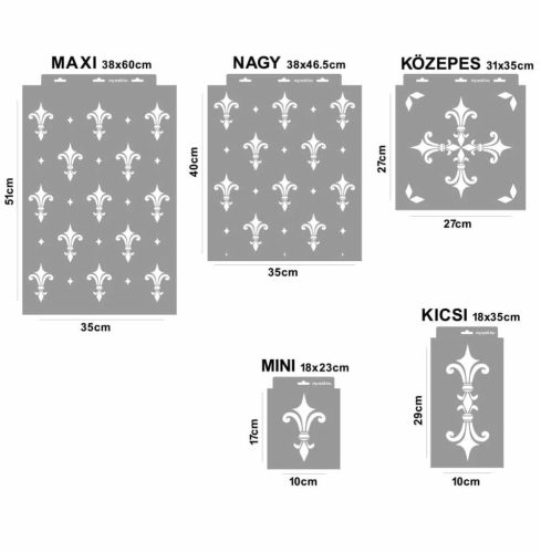 Anjou 04 stencil - 3D - 18x23 cm mini