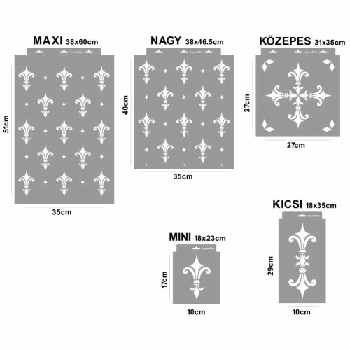 Anjou 04 stencil - Festő - 18x23 cm mini