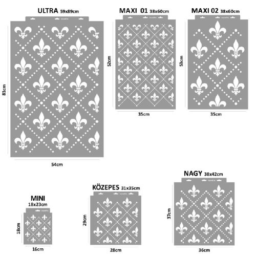 Anjou 06 stencil - Festő - 31x35 cm közepes