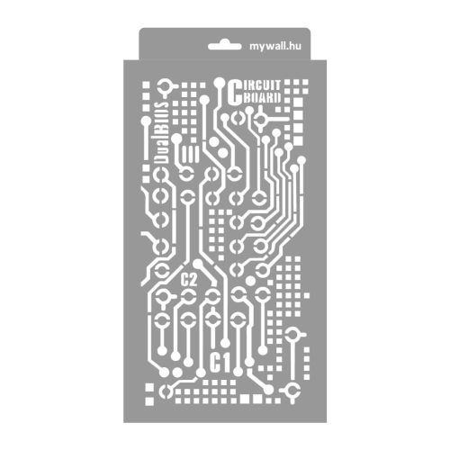 Áramkör 01 stencil - Festő - 18x35 cm kicsi