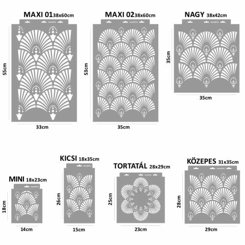 Artdeco 03 stencil - 3D - 38x60 cm maxi 1