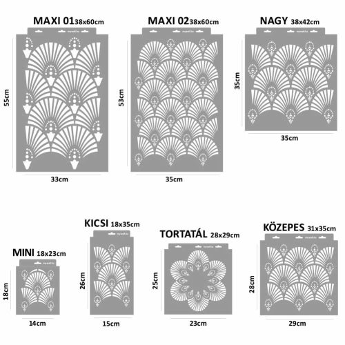 Artdeco 03 stencil - 3D - 38x60 cm maxi 2