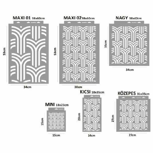 Artdeco 04 stencil - Festő - 31x35 cm közepes