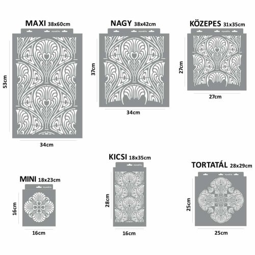 Artdeco 05 stencil - Festő - 28x29 cm tortatál