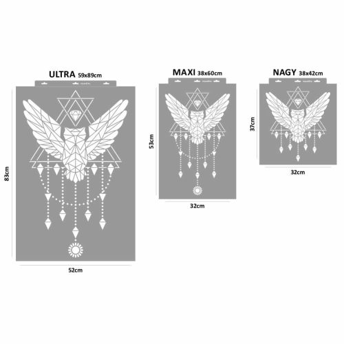 Bagoly stencil - Festő - 38x42 cm nagy