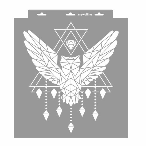 Bagoly stencil - Festő - 38x42 cm nagy