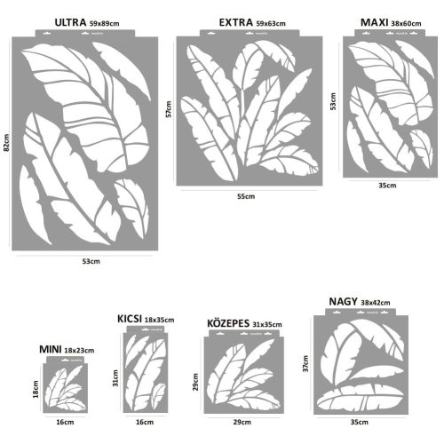 Banana leaves painting stencil - 31x35 cm
