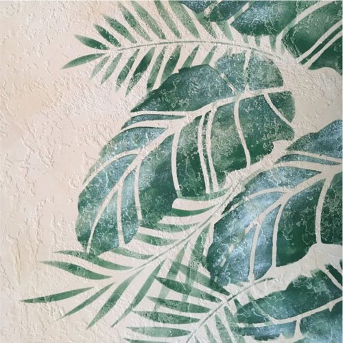 Banana leaves painting stencil - 31x35 cm