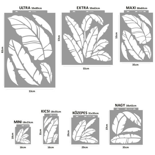 Banana leaves painting stencil - 18x23 cm