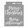 Boldog Karácsonyt stencil - Festő - 18x23 cm mini