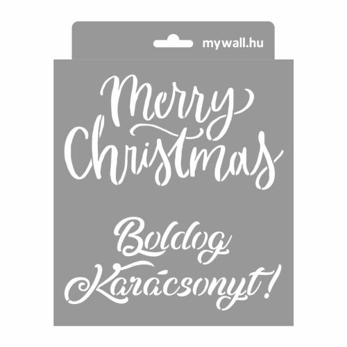 Boldog Karácsonyt stencil - Festő - 18x23 cm mini