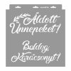 Boldog Karácsonyt stencil - 3D - 28x29 cm tortatál