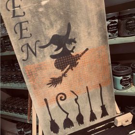 Witches painting stencil - 18x23 cm