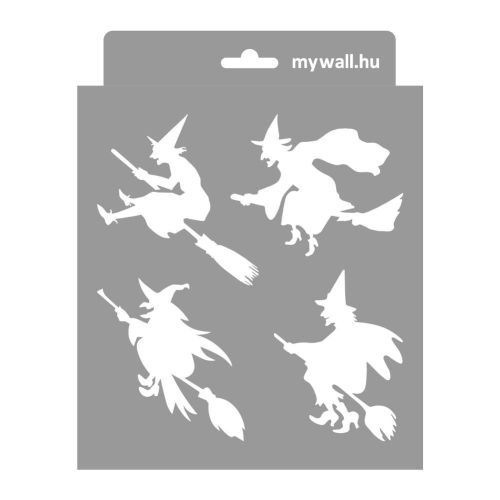 Witches painting stencil - 18x23 cm
