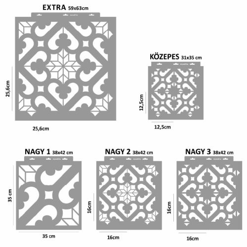Cementlap 01 stencil - Festő - 31x35 cm közepes