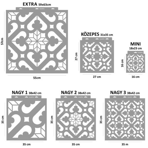 Cementlap 01 stencil - 3D - 38x42 cm nagy 1