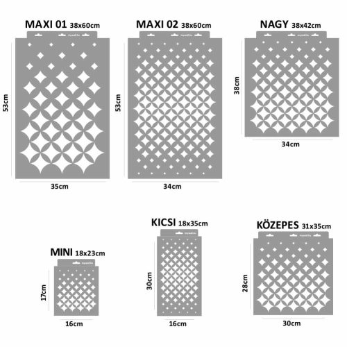 Csillogás stencil - Festő - 31x35 cm közepes