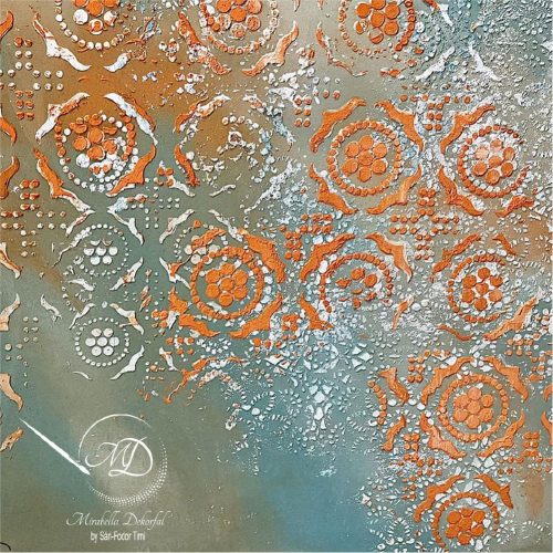 Csipkés-pöttyös stencil - Festő - 31x35 cm közepes