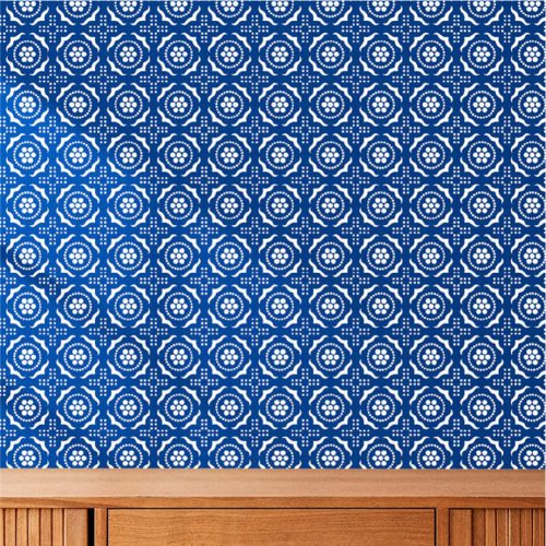 Csipkés-pöttyös stencil - Festő - 31x35 cm közepes