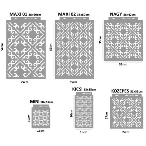 Diagonal 07 stencil - Festő - 31x35 cm közepes