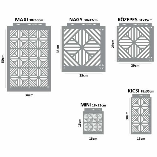 Diagonal 08 stencil - 3D - 18x23 cm mini