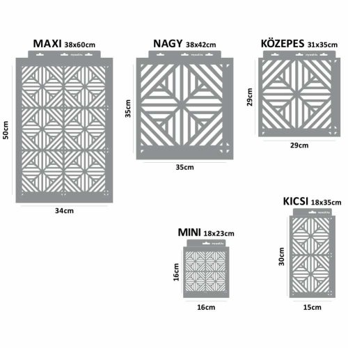 Diagonal 08 stencil - 3D - 38x42 cm nagy