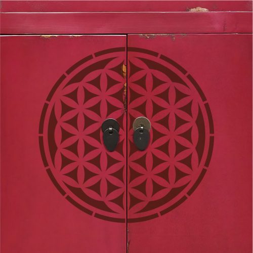 Élet virága 01 stencil - Festő - 31x35 cm közepes