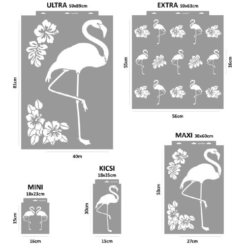 Flamingó stencil - Festő - 38x60 cm maxi