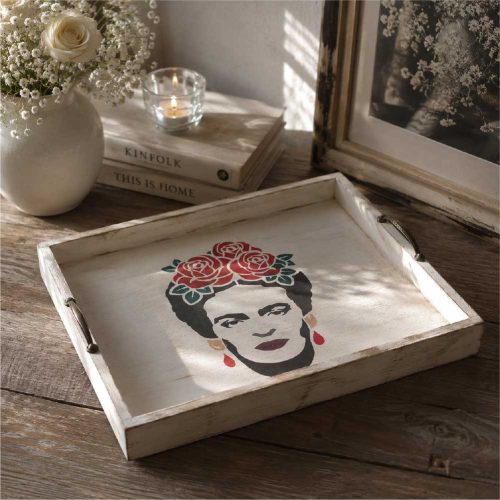 Frida stencil - Festő - 38x42 cm nagy 2