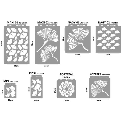 Ginkgo stencil - Festő - 38x60 cm maxi 1