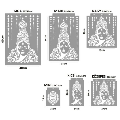 Glamour stencil - Festő - 18x35 cm kicsi