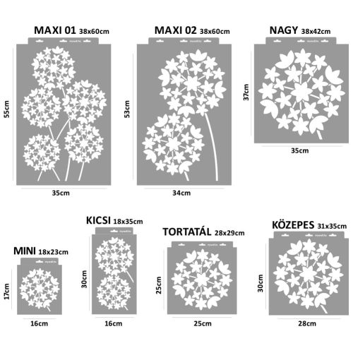 Hagymavirág stencil - Festő - 28x29 cm tortatál