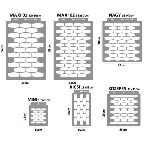 Háló stencil - 3D - 31x35 cm közepes