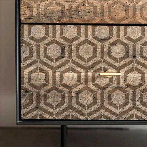 Hatszög 04 stencil - 3D - 18x23 cm mini