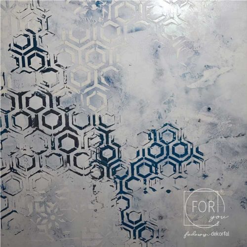 Hatszög 04 stencil - 3D - 18x35 cm kicsi