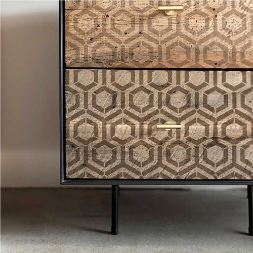 Hatszög 04 stencil - 3D - 18x35 cm kicsi