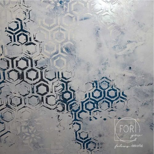 Hatszög 04 stencil - 3D - 59x89 cm ultra