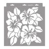 Hibiszkusz stencil - 3D - 31x35 cm közepes
