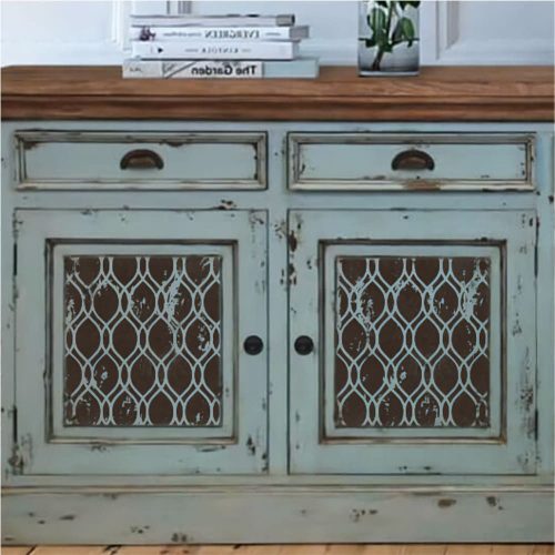 Hullámos rácsos stencil - Festő - 38x60 cm maxi